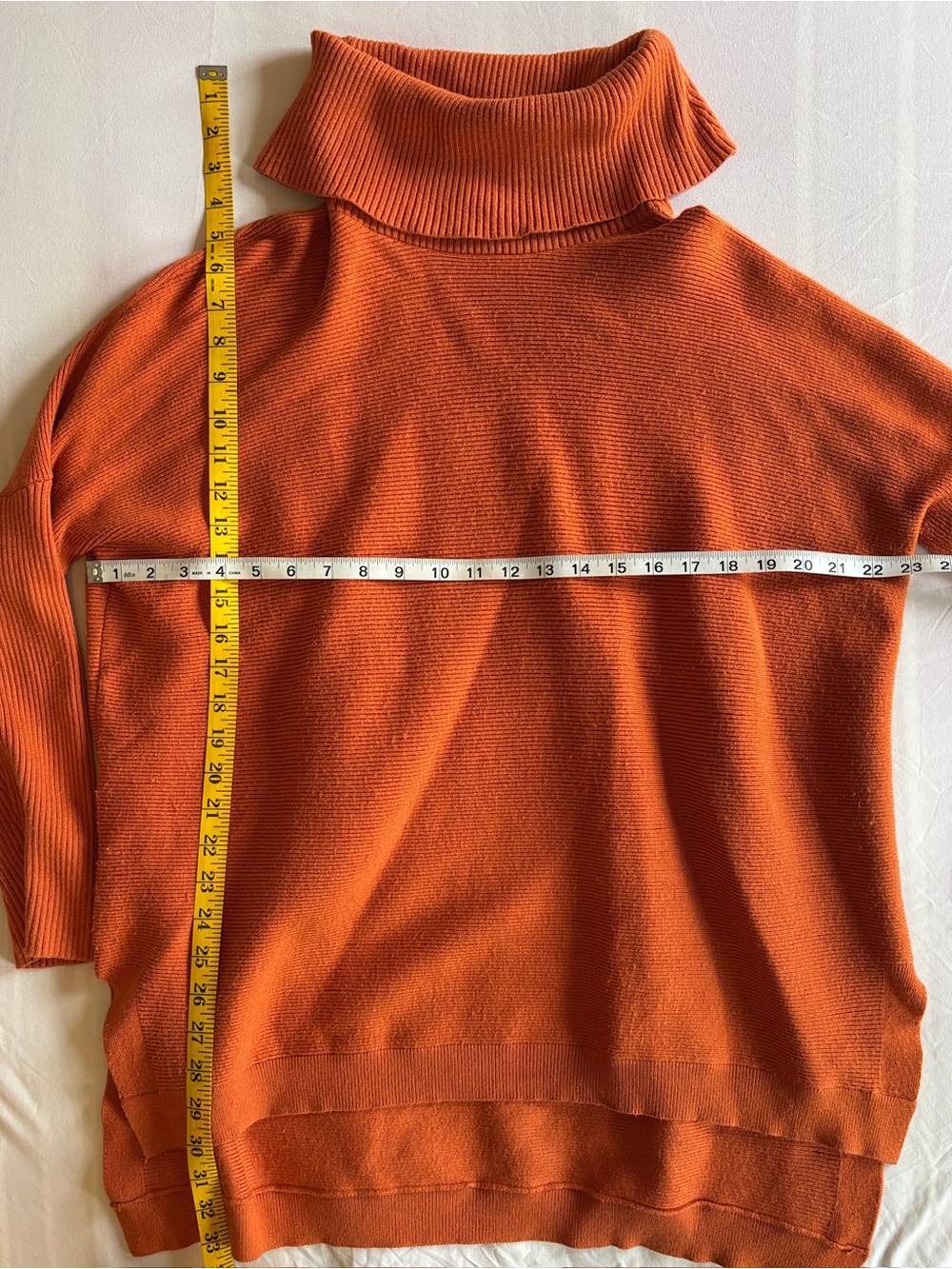 Women's Cowl Neck Sweater - Orange